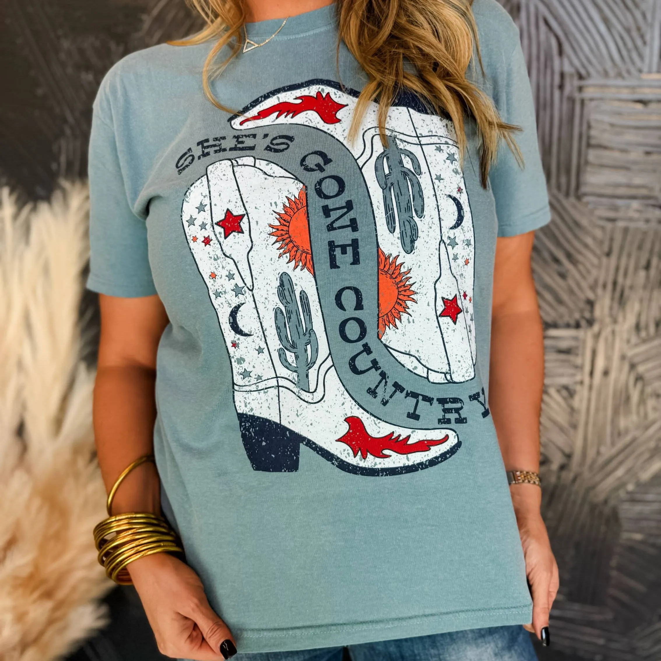 Gone Country Cowboy Shoes Cotton Unisex Fit Shirt [Available in Sizes SM-XL]