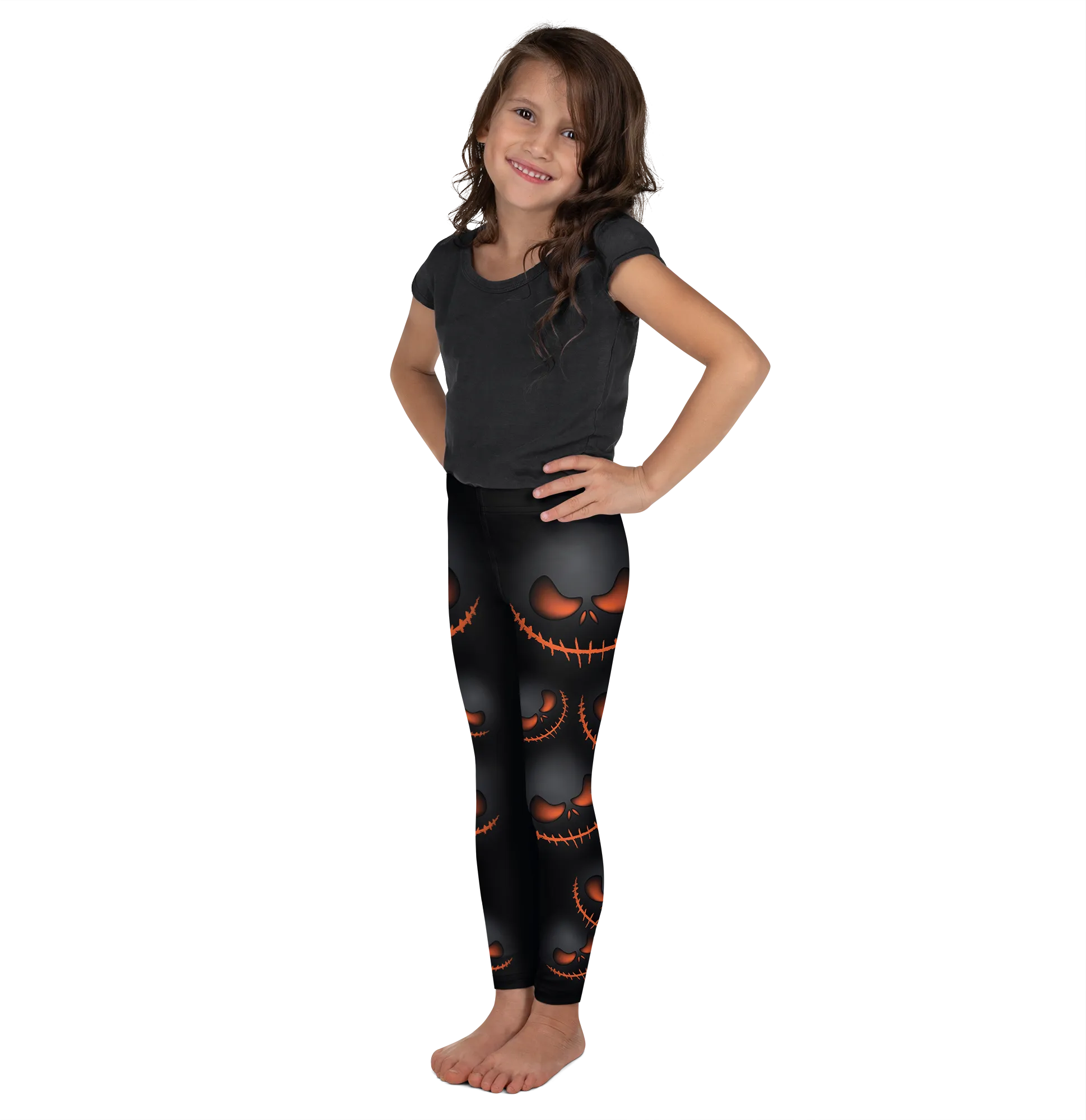 Halloween Evil Pumpkin Grin Kid's Leggings