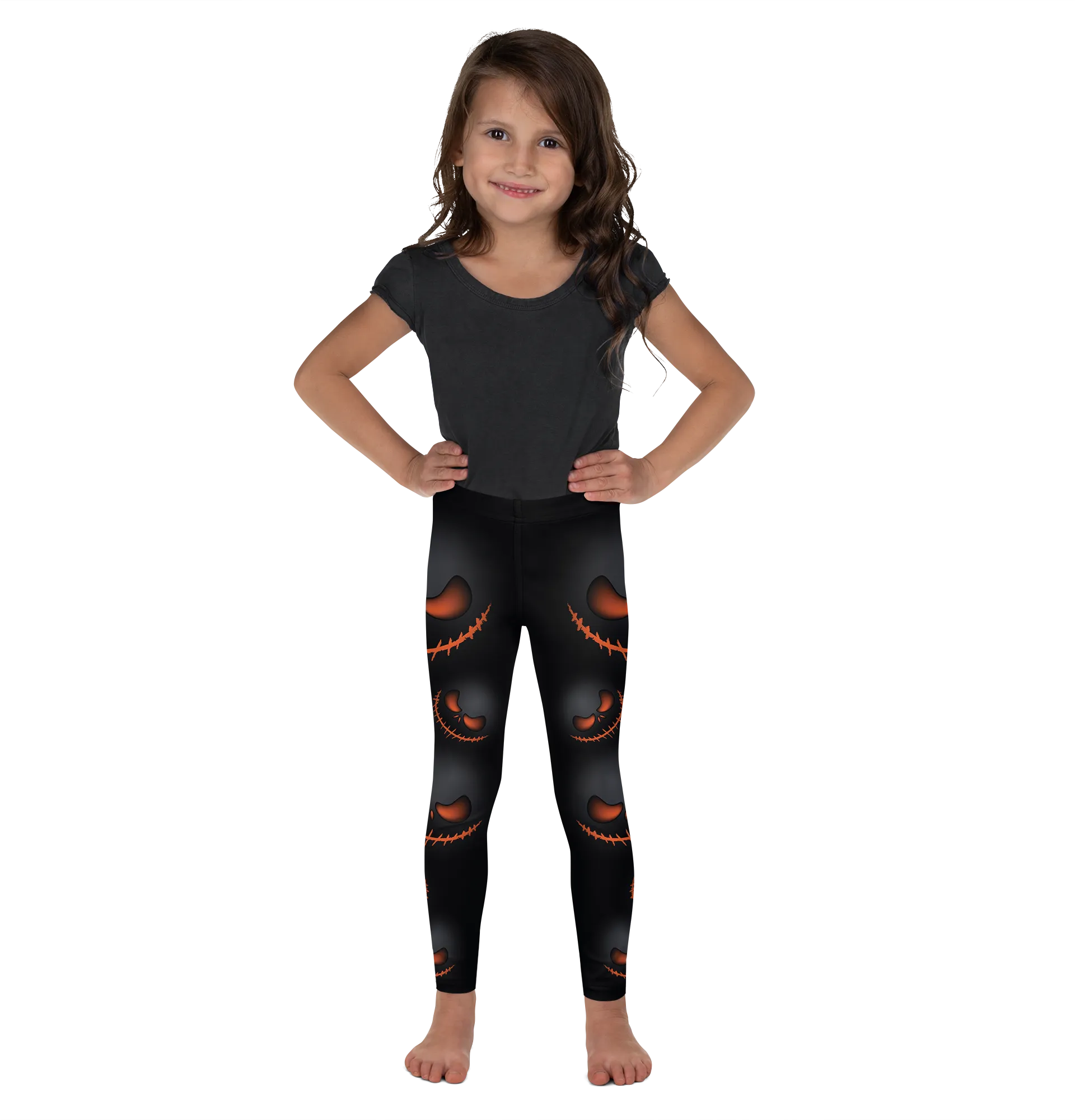 Halloween Evil Pumpkin Grin Kid's Leggings