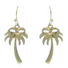 Hawaiian Gold Palm Tree Earrings