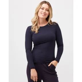 High Neck Long Sleeve Top in Midnight Marle