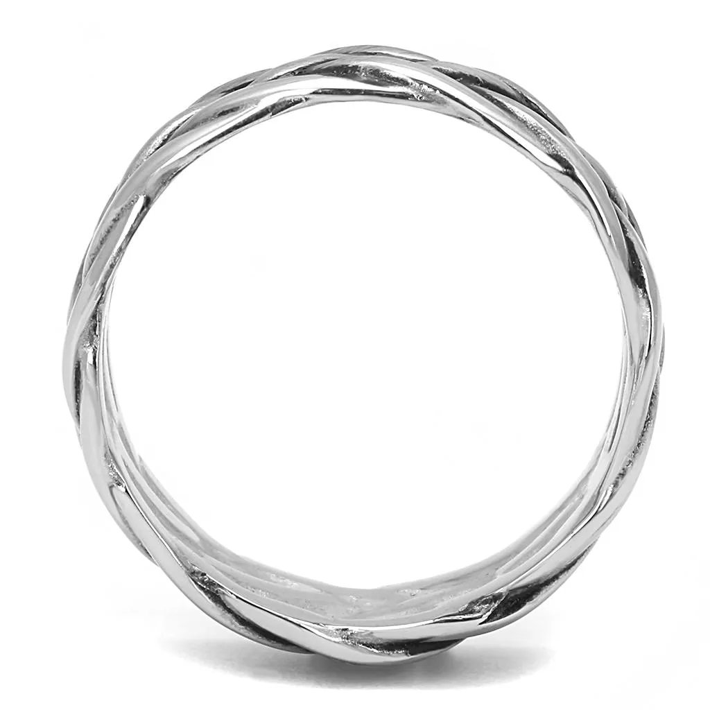 High polished (no plating) Stainless Steel Ring with Epoxy in Jet for Women Style TK3280