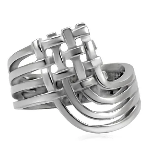 High polished (no plating) Stainless Steel Ring with No Stone for Women Style TK054