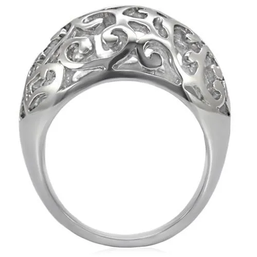 High polished (no plating) Stainless Steel Ring with No Stone for Women Style TK055