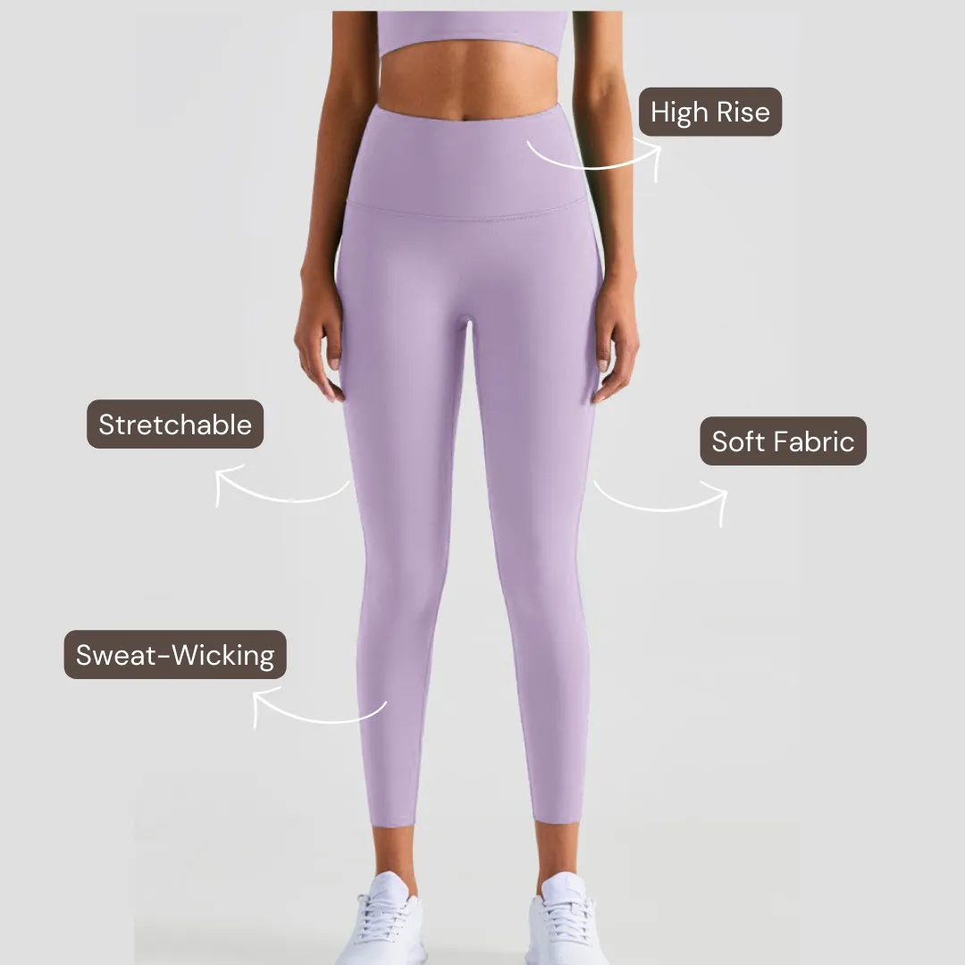 High-Rise Essential Leggings - Lilac Purple