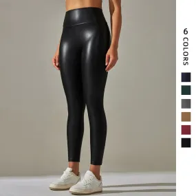 High-Waisted PU Leather Leggings