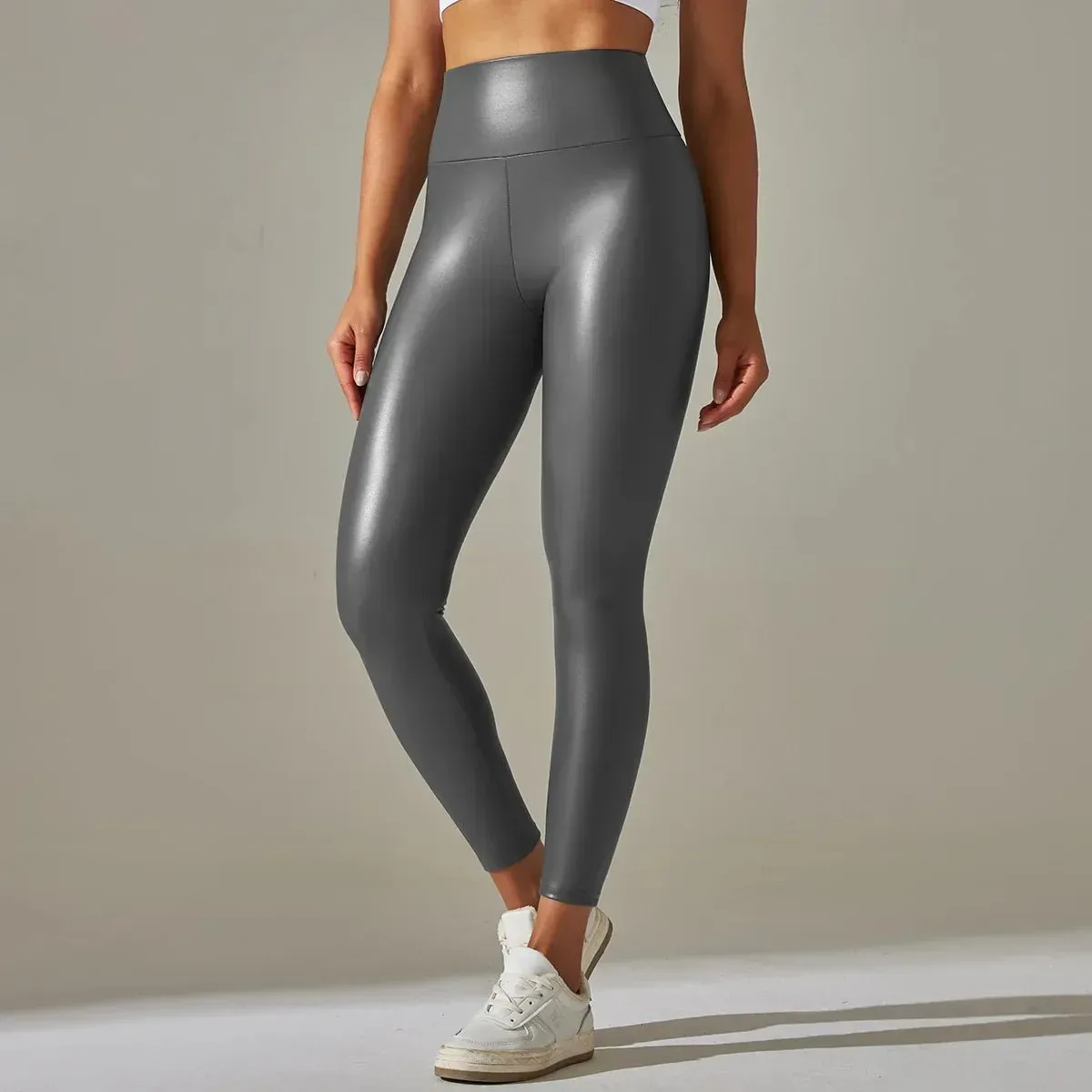 High-Waisted PU Leather Leggings