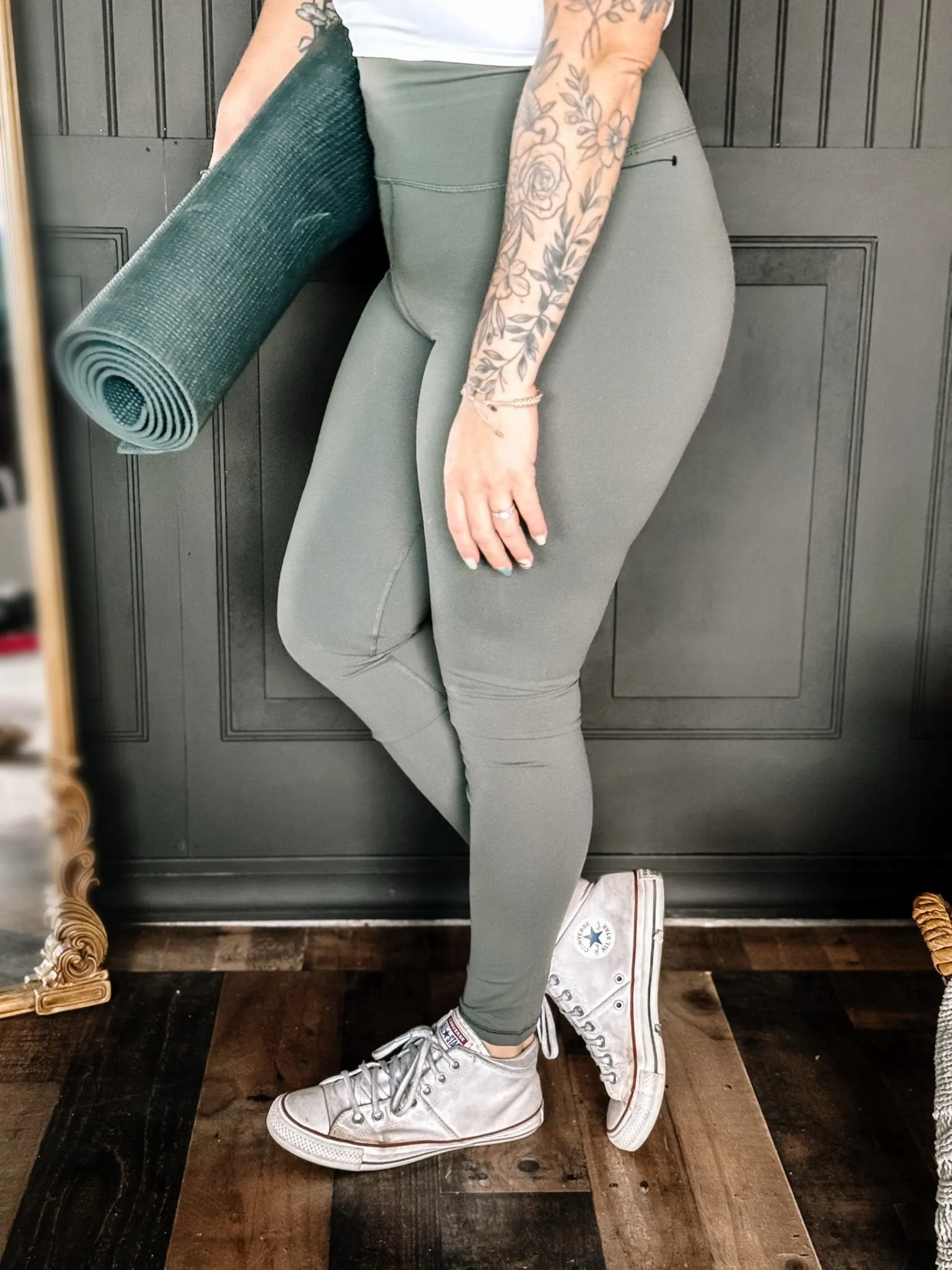 HIIT Full Length Athletic Athleisure Leggings, Gray