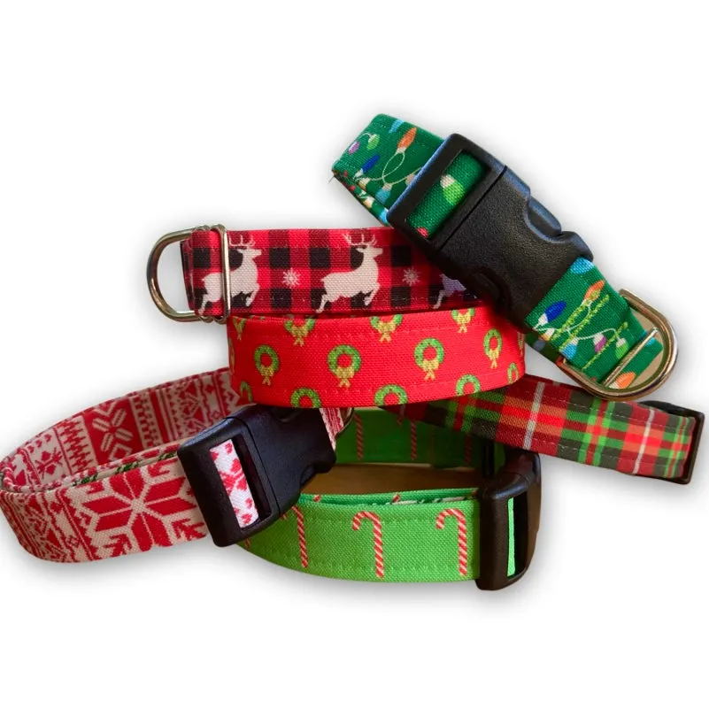 Holly Jolly Green Christmas Plaid Collar