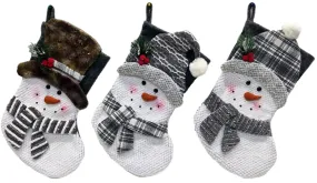 Hometown Holidays 49704 Toy Snowman Stocking, 20 in, Neutral, 5 , Polyester, Gray/White :EA: QUANTITY: 24