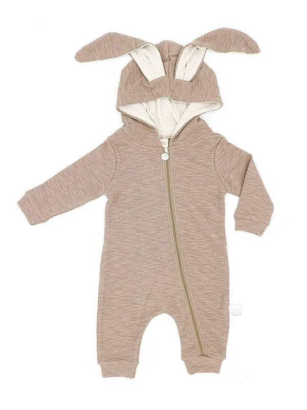 Hoodie Romper Sleepsuit Long Ears Bunny Style Jumpsuit for Babies