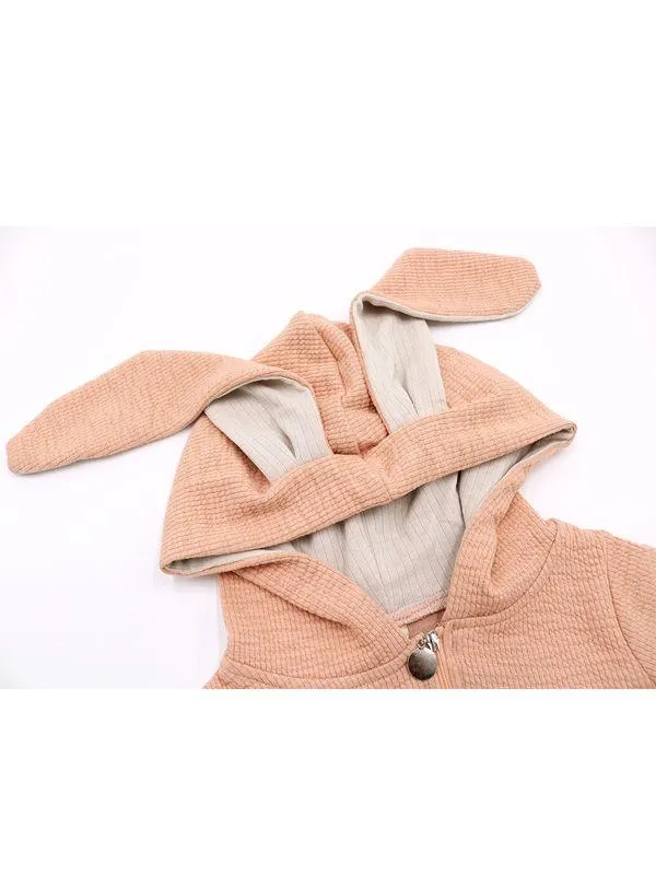 Hoodie Romper Sleepsuit Long Ears Bunny Style Jumpsuit for Babies