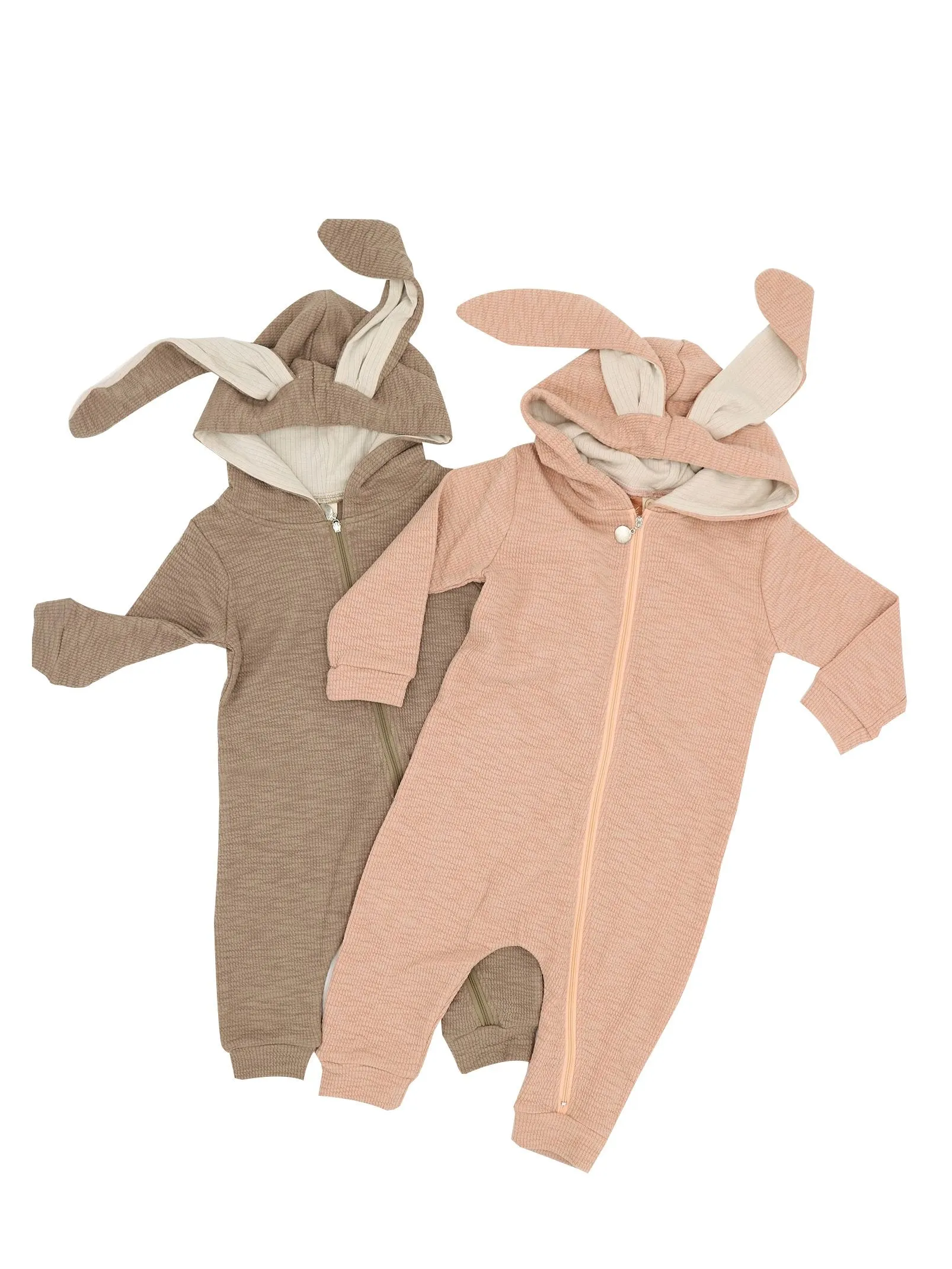 Hoodie Romper Sleepsuit Long Ears Bunny Style Jumpsuit for Babies