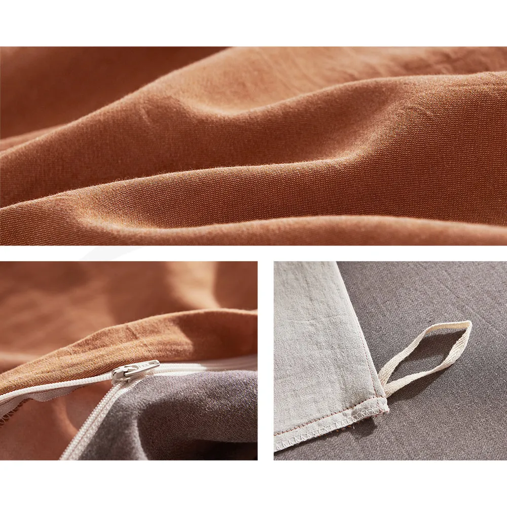 Hypoallergenic Cotton Bed Sheets Set Orange Brown - Cosy Club