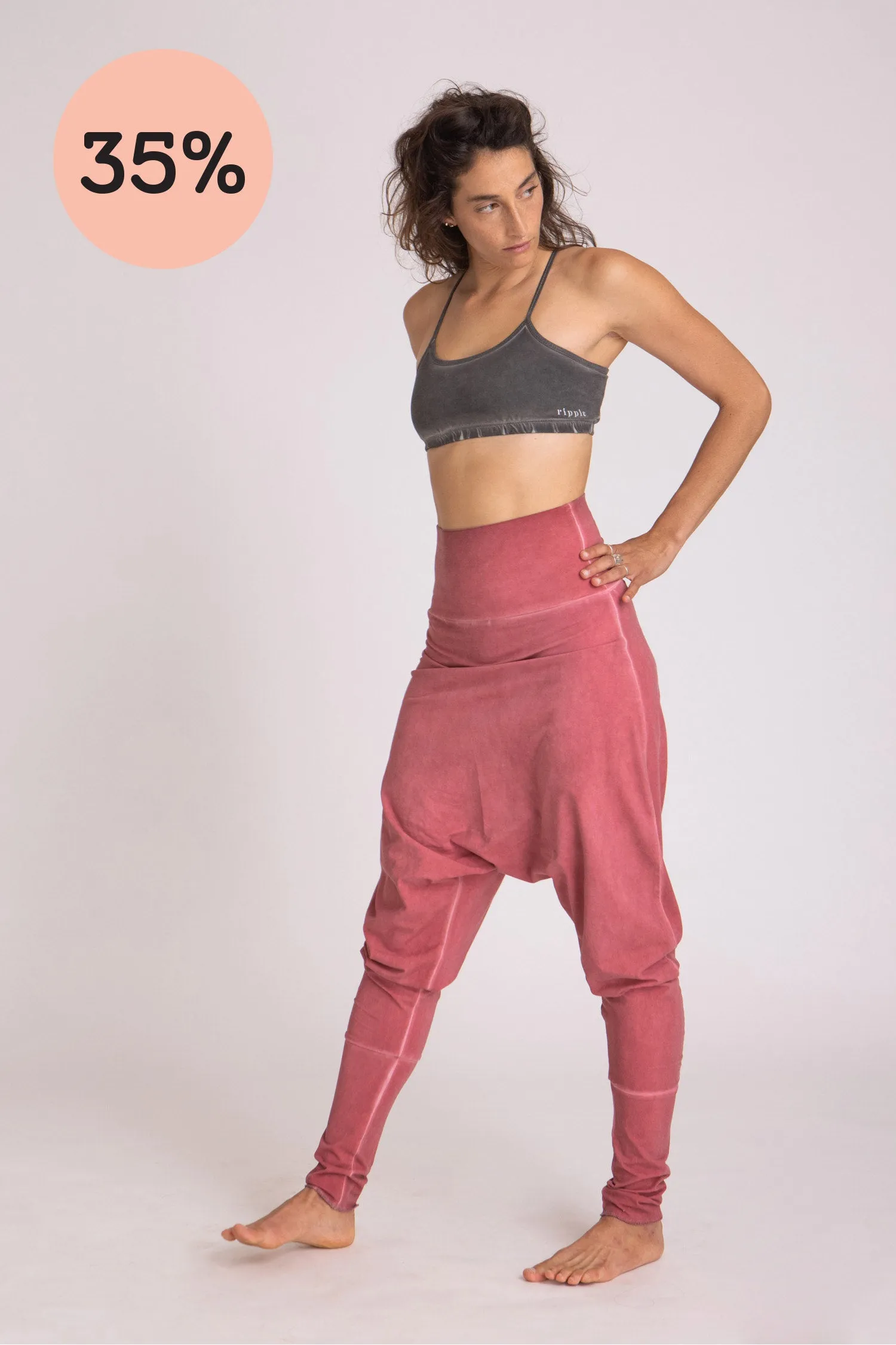 I'mPerfect Stonewash Harem Pants 35%off