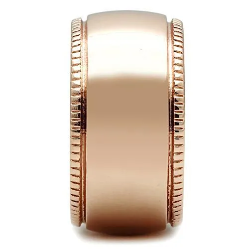 IP Rose Gold(Ion Plating) Brass Ring with No Stone for Women Style GL213