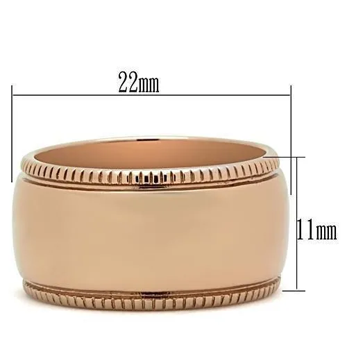 IP Rose Gold(Ion Plating) Brass Ring with No Stone for Women Style GL213