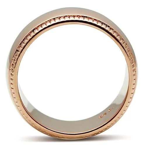 IP Rose Gold(Ion Plating) Brass Ring with No Stone for Women Style GL213