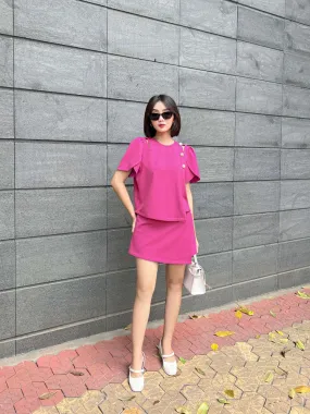 Jinni Full Set Pink Linen - Gu Fashion | Vietnam Fashion