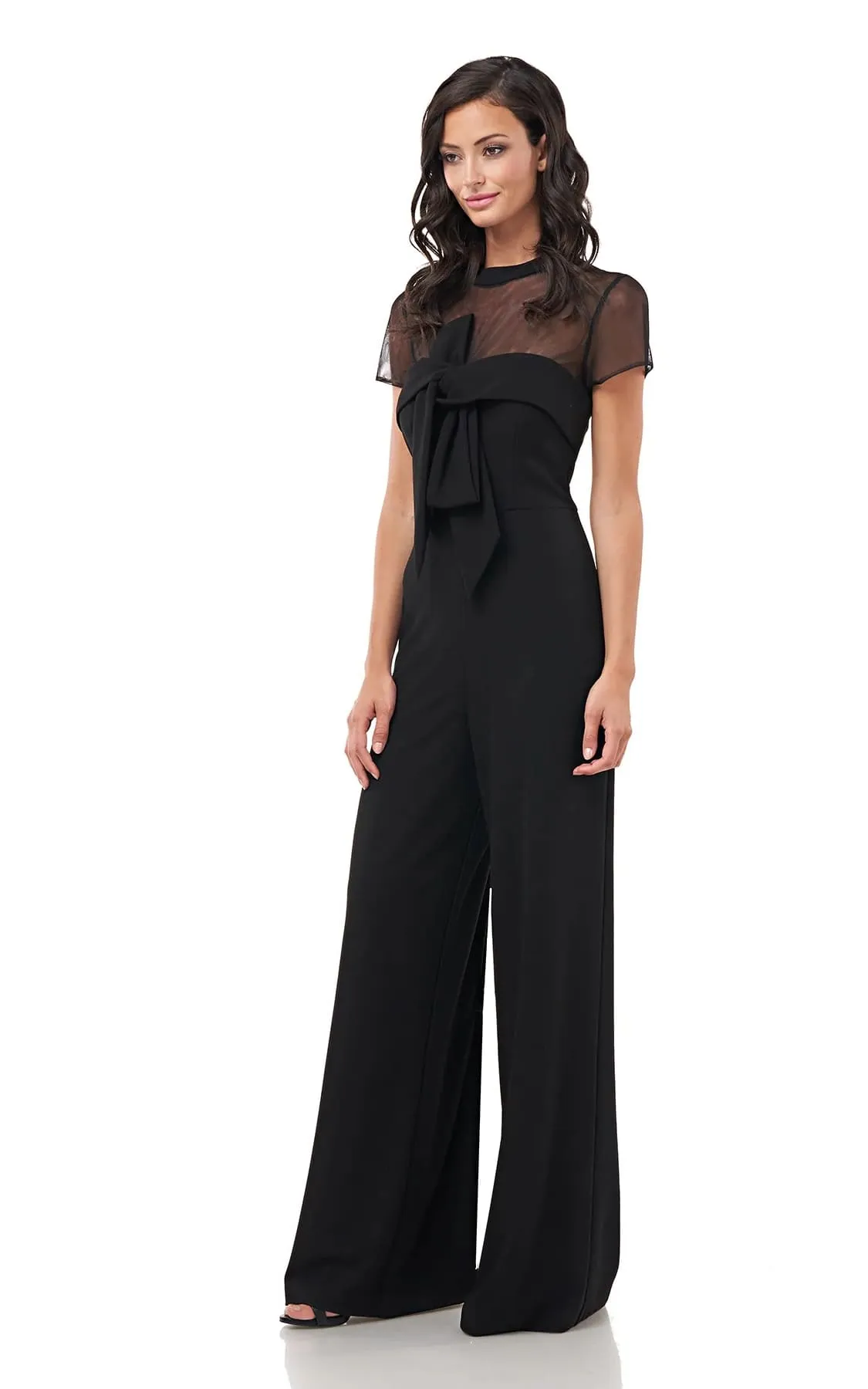 JS Collections - Crepe Bow Jumpsuit In Black