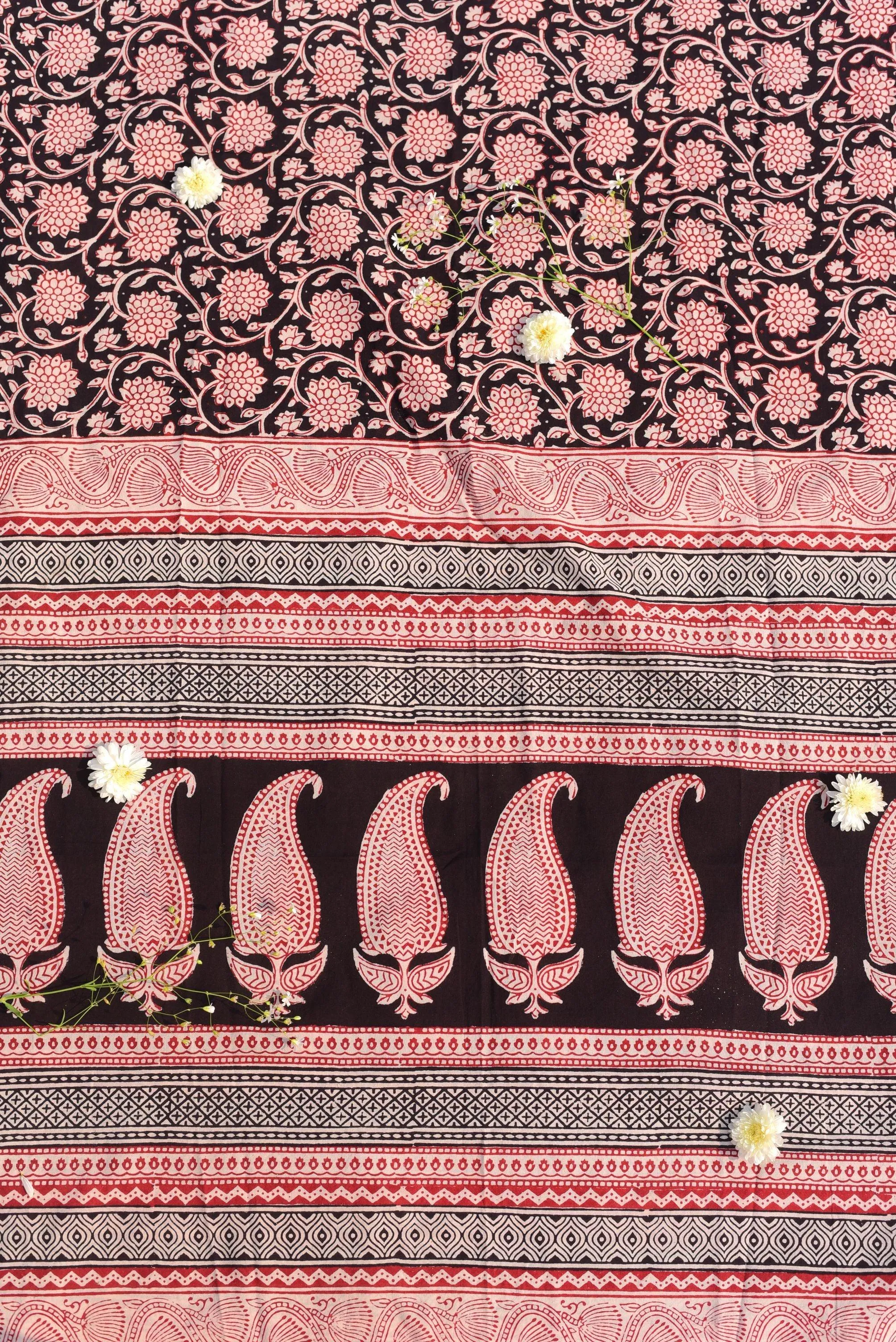 Kaisori Nandana collection - Bagh Jaal black block printed dupatta