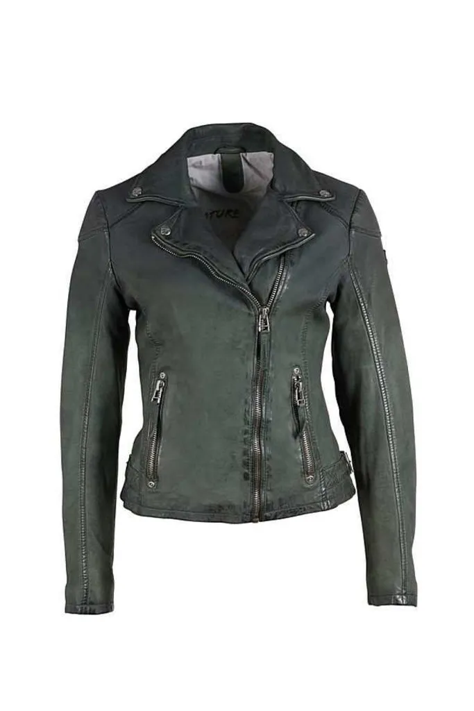 Karyn Leather Jacket - Jade