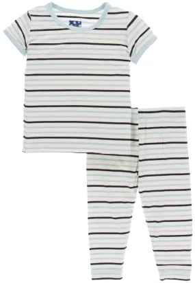 KicKee Pants Tuscan Afternoon Stripe S/S Pajama Set with Pants