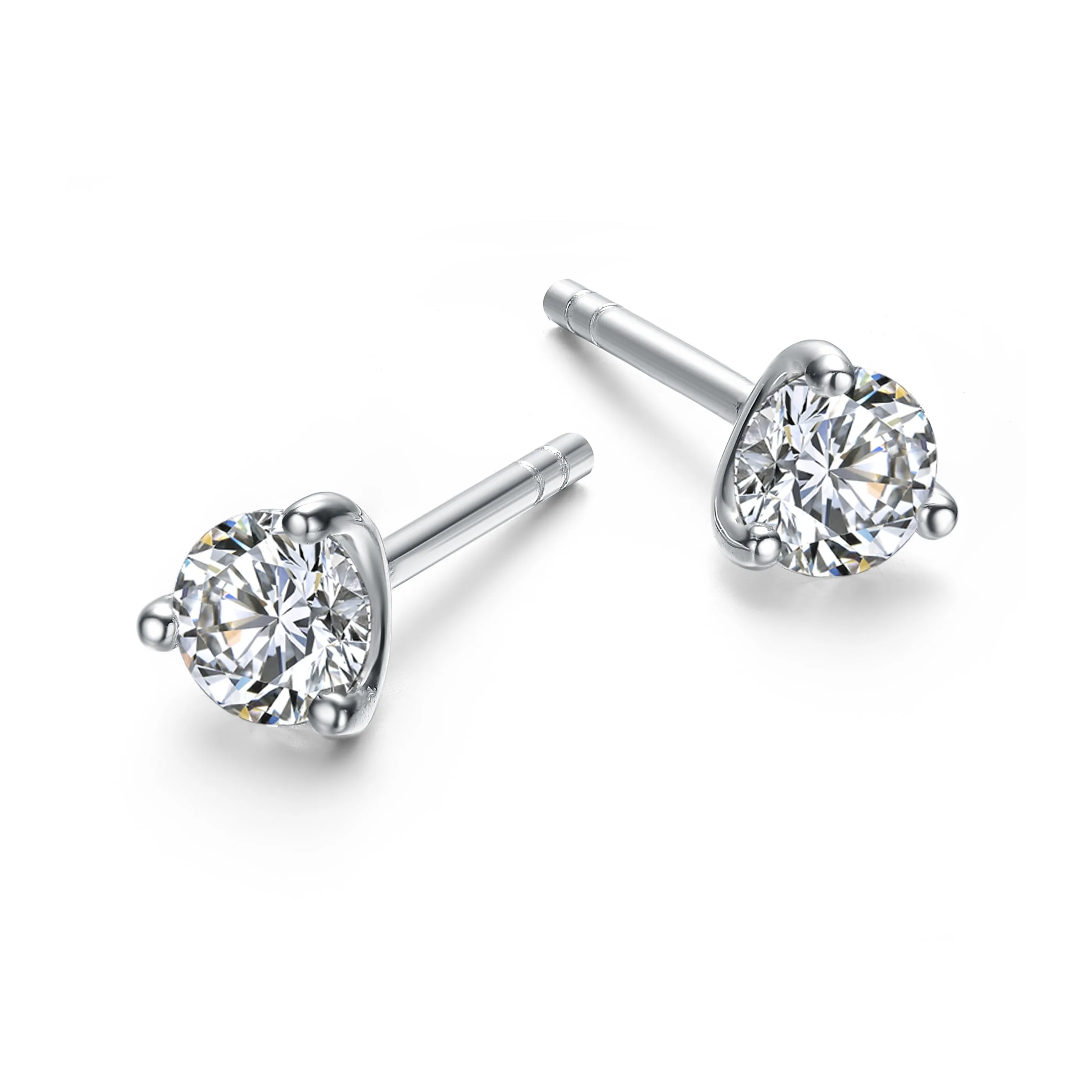 La Roche Solitaire Round Stud Earrings