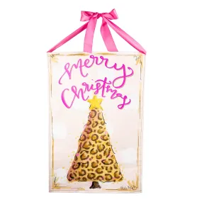 Leopard Christmas Tree Door Banner