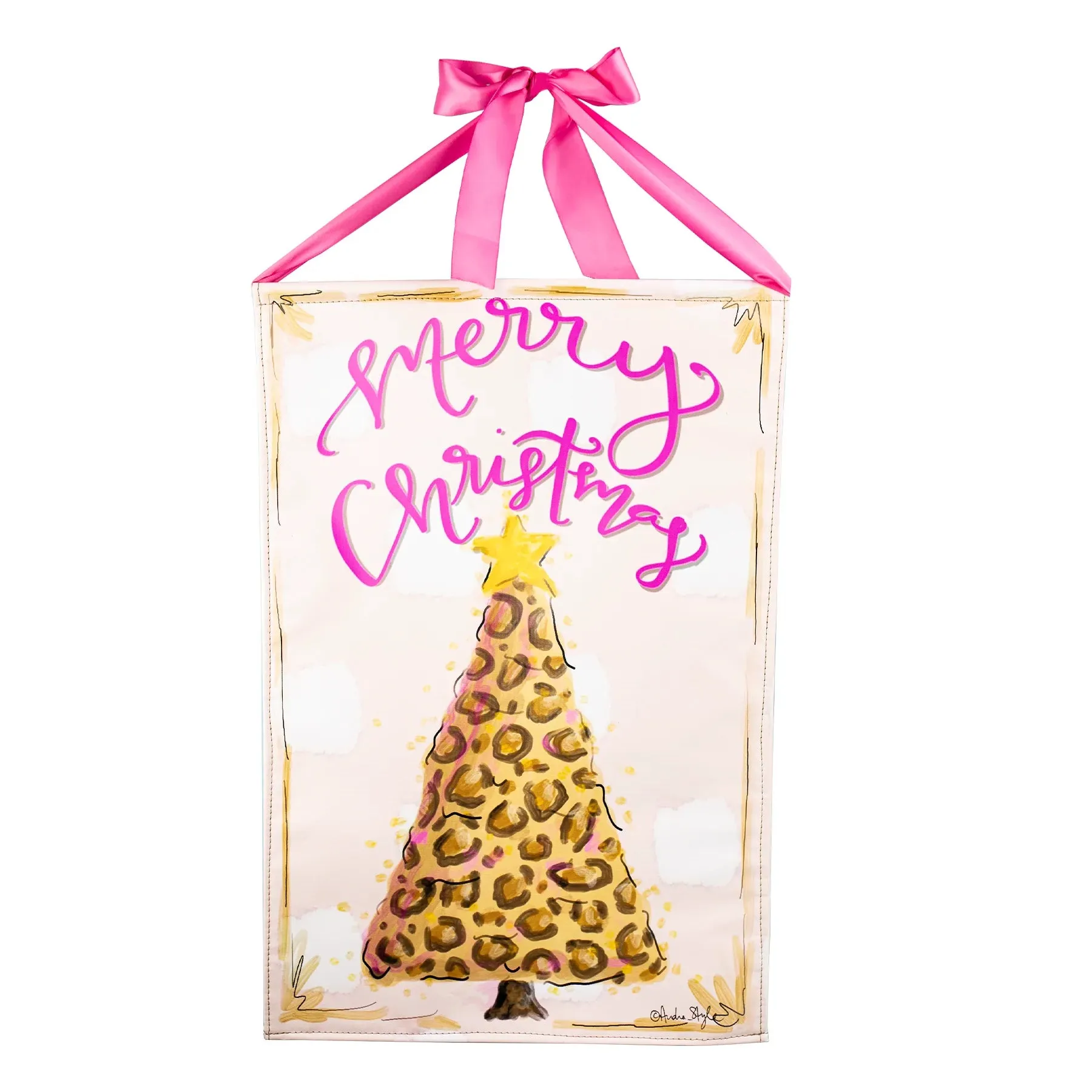 Leopard Christmas Tree Door Banner