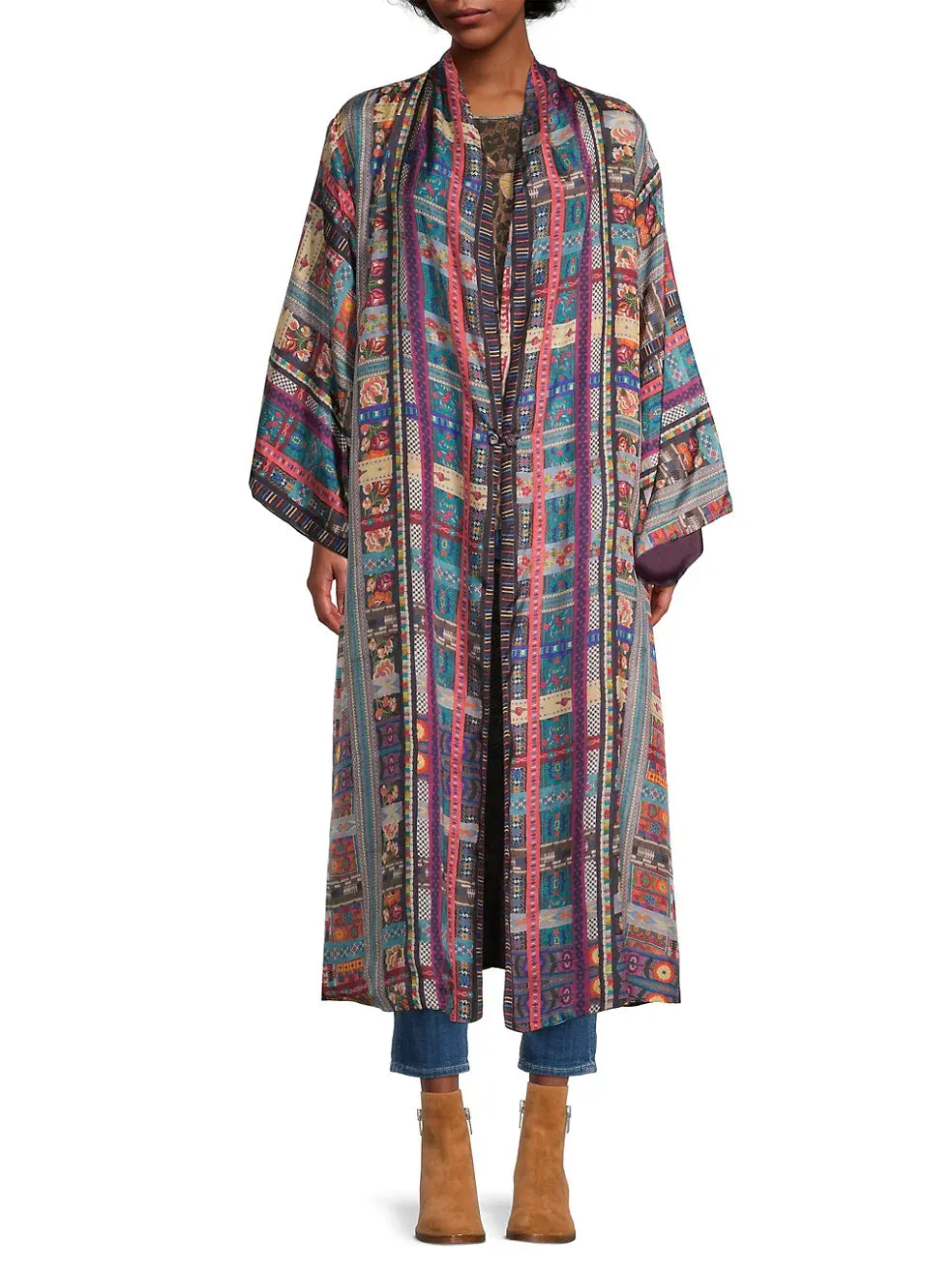 Lexi Heart Silk Kimono - Multi