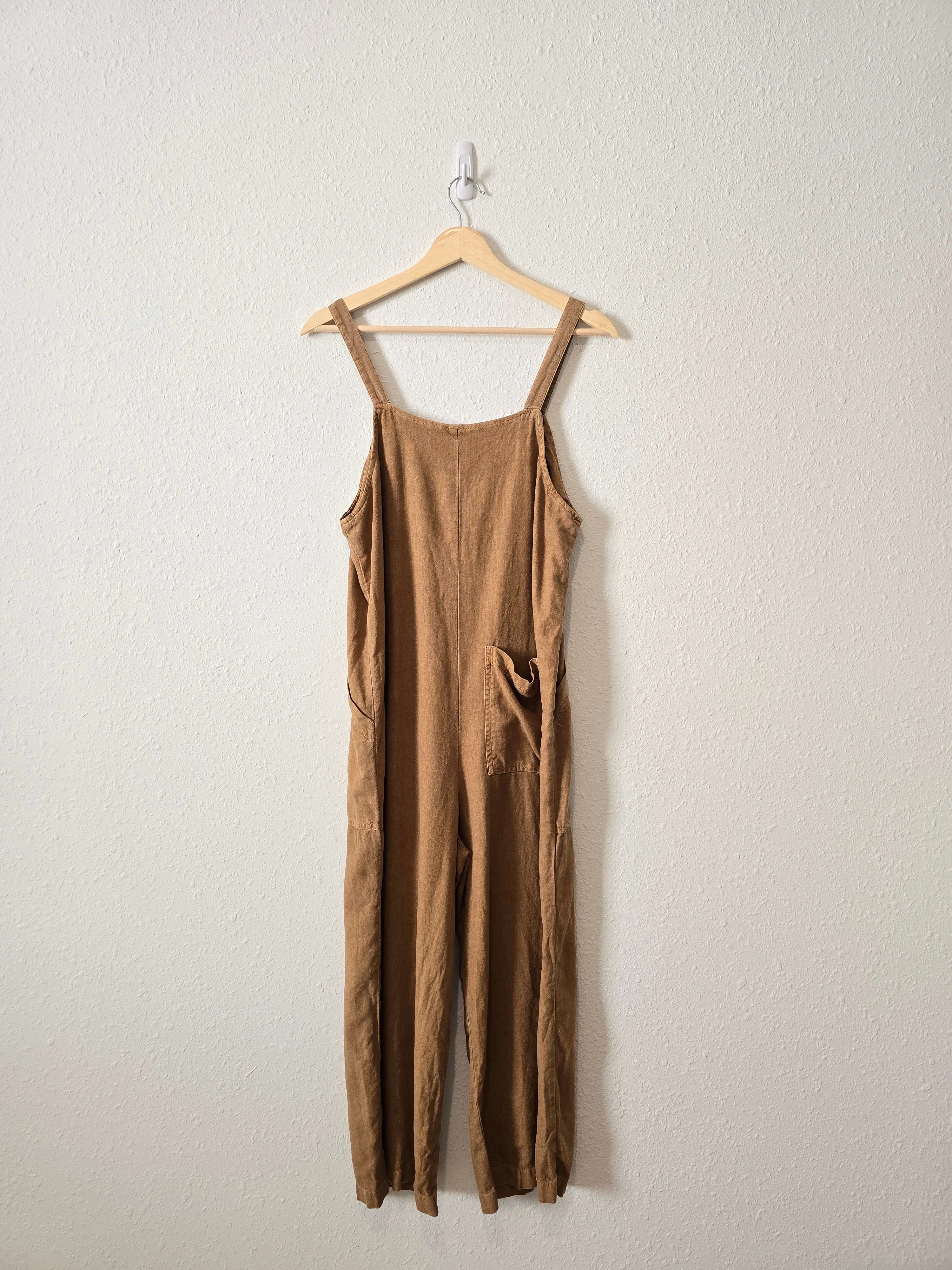 Linen Blend Overall Jumpsuit (XS)