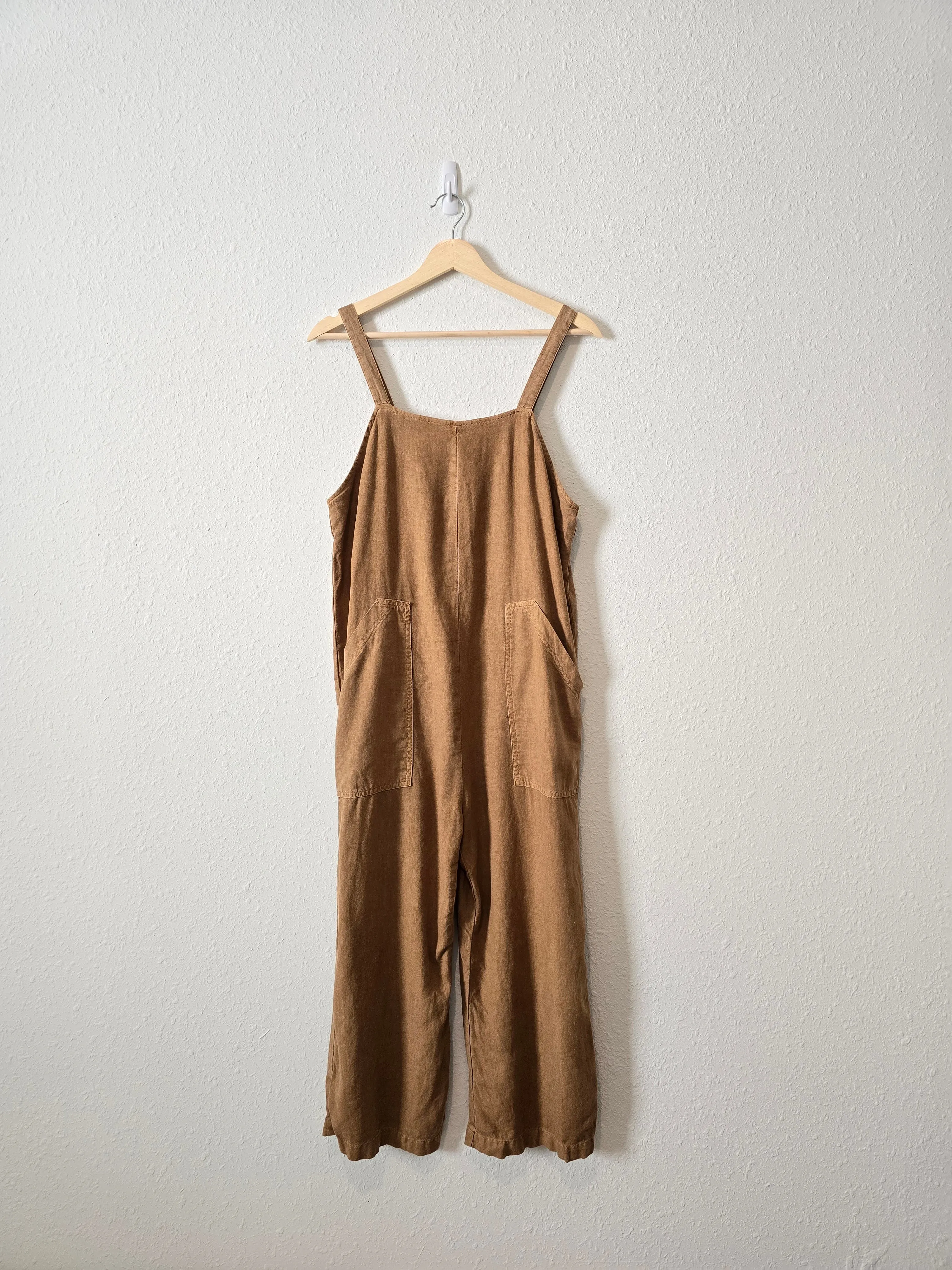 Linen Blend Overall Jumpsuit (XS)