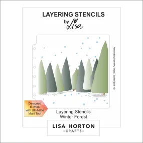 Lisa Horton Crafts Winter Forest 6x6 Layering Stencils