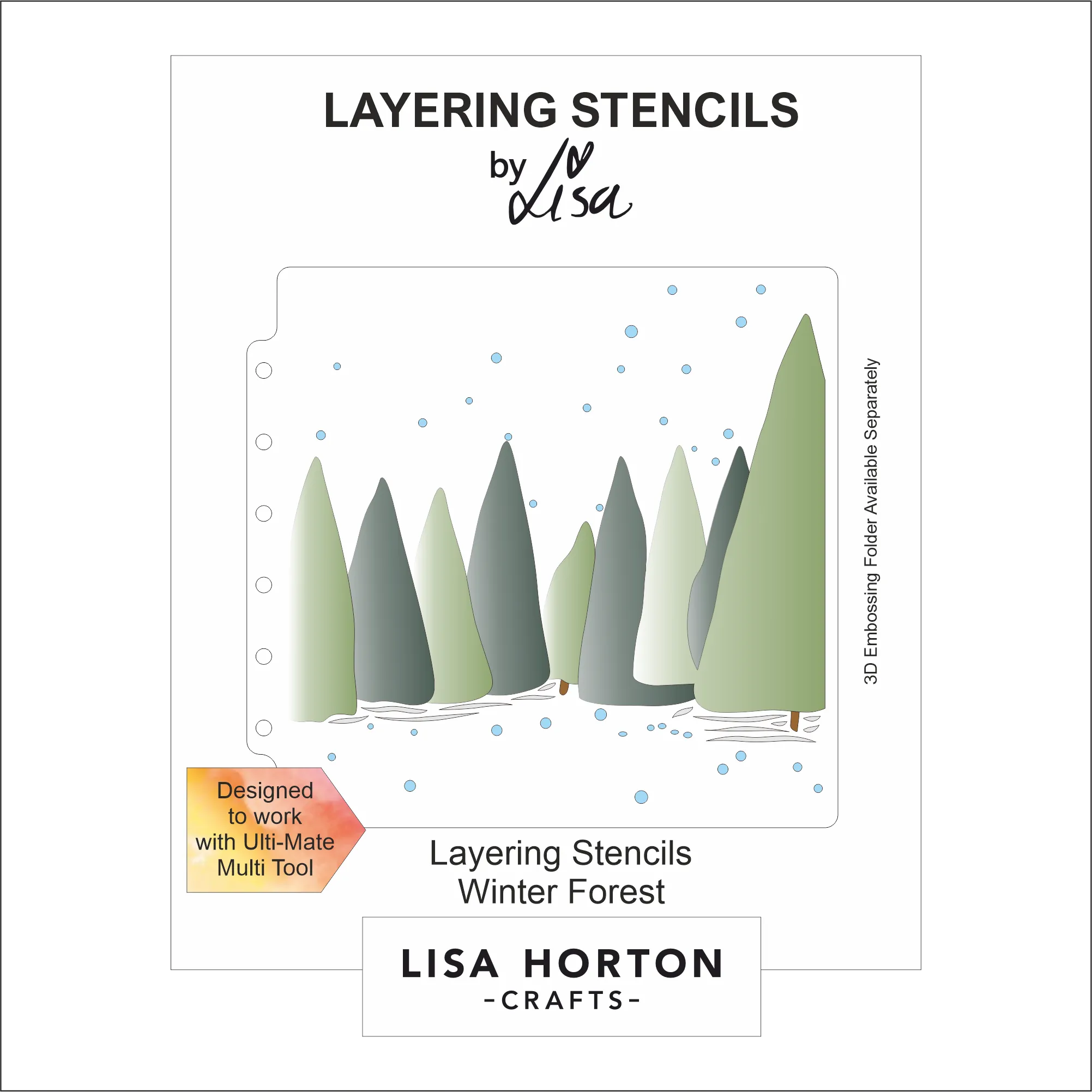 Lisa Horton Crafts Winter Forest 6x6 Layering Stencils