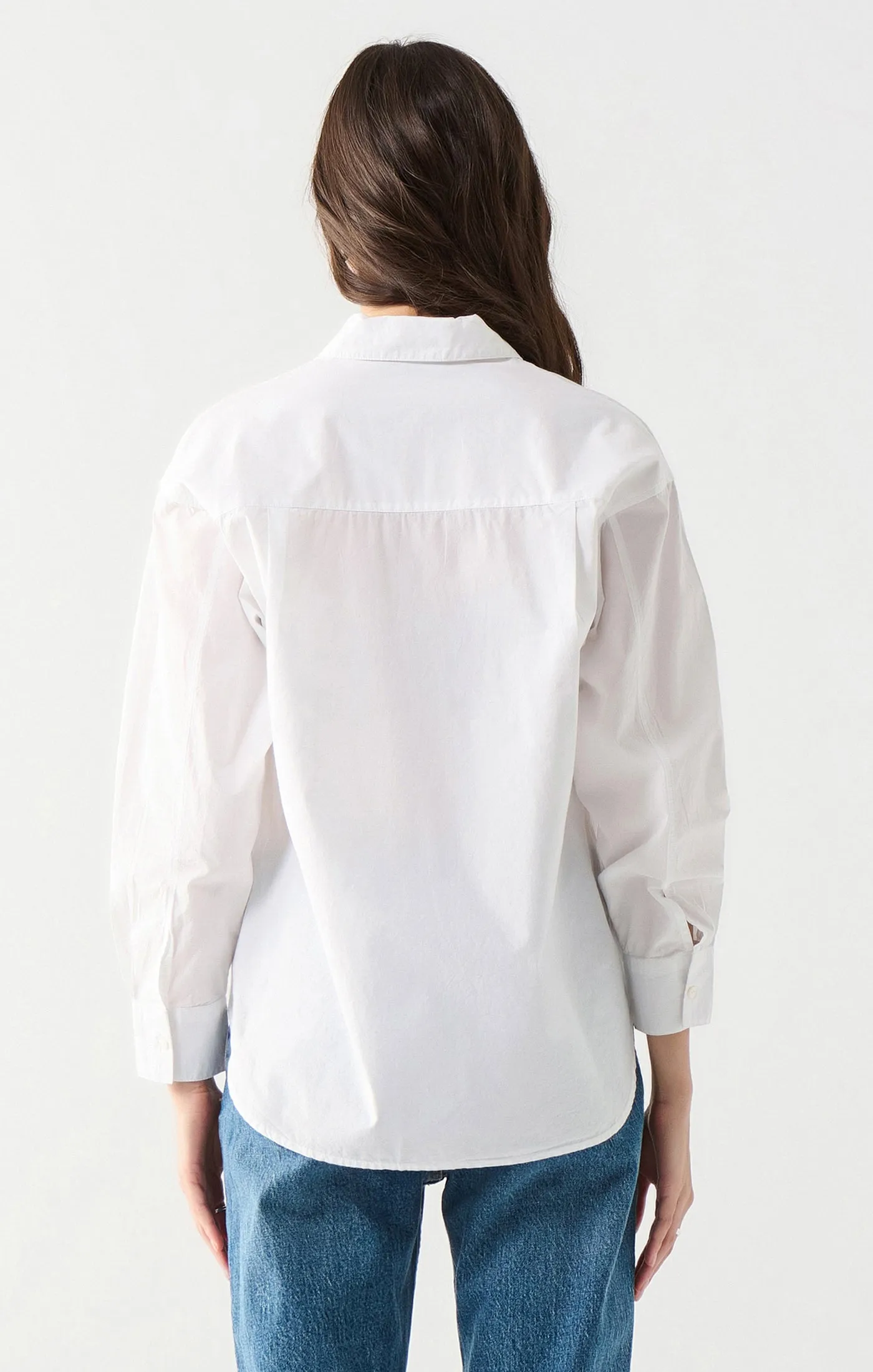 Ls Poplin Button Front Shirt