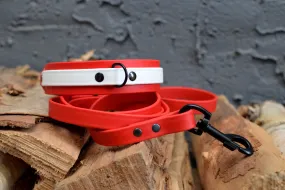 LUCI COLLECTION - Red & White Biothane Dog Collar