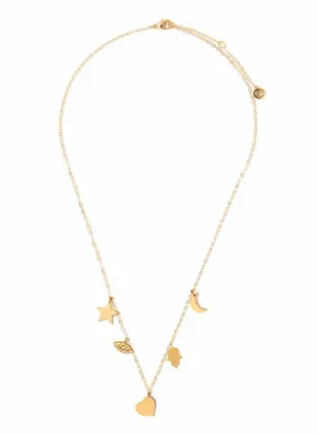 Lucky & Heart chain Necklace Gold