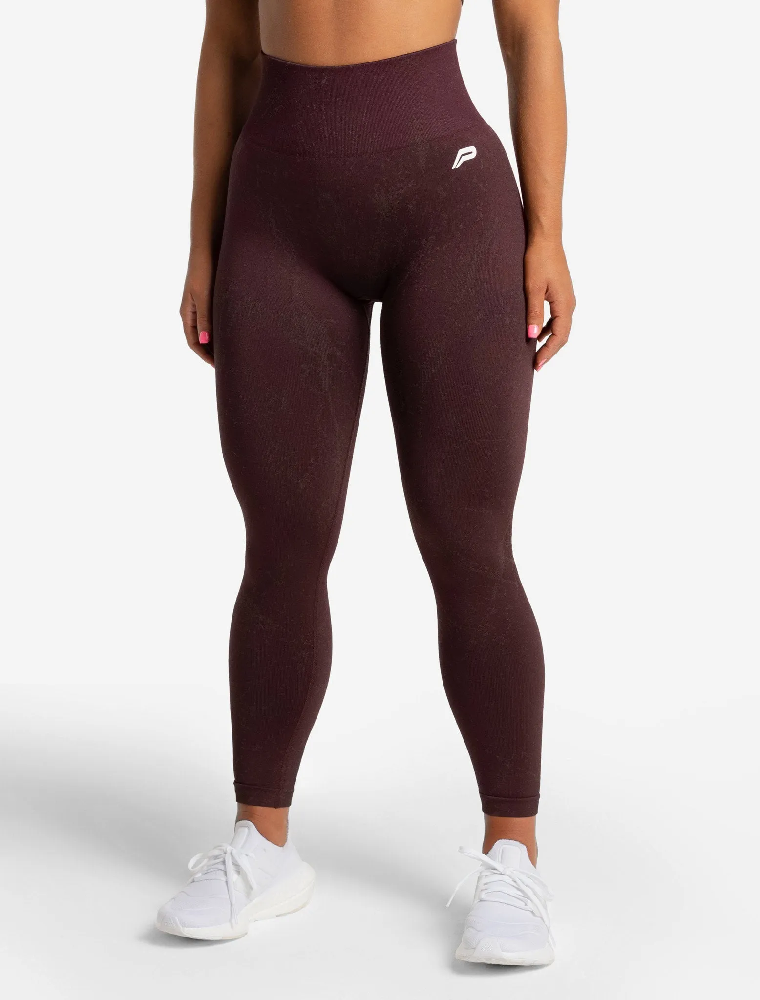 Marble Seamless Leggings - Black Cherry