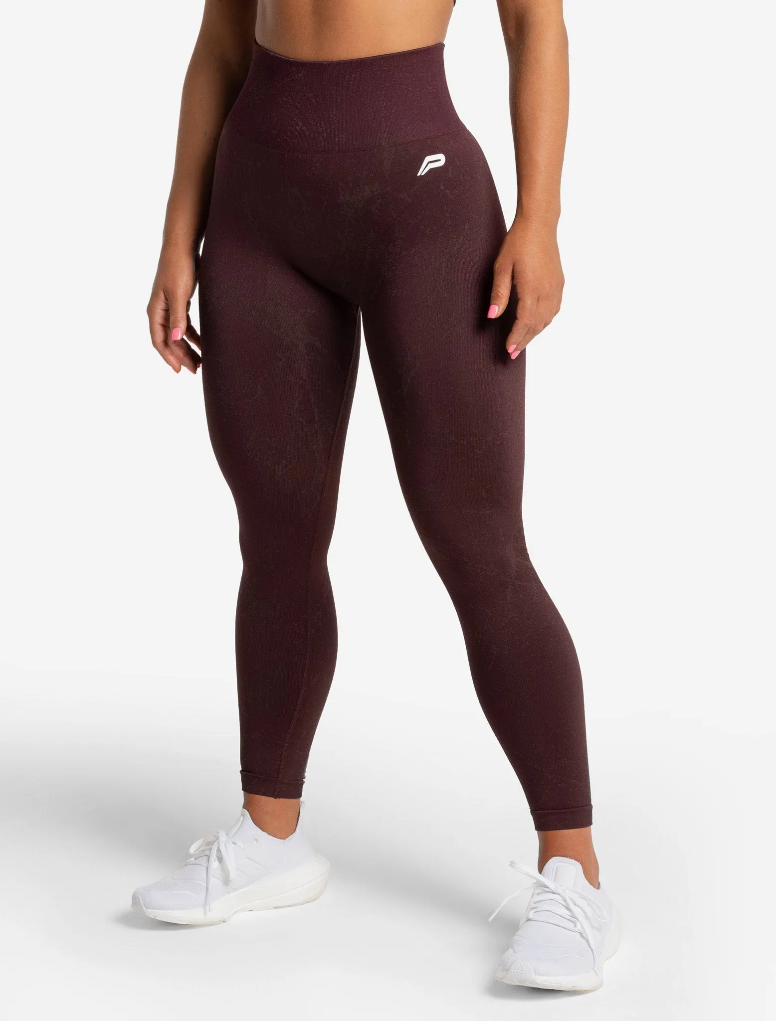 Marble Seamless Leggings - Black Cherry