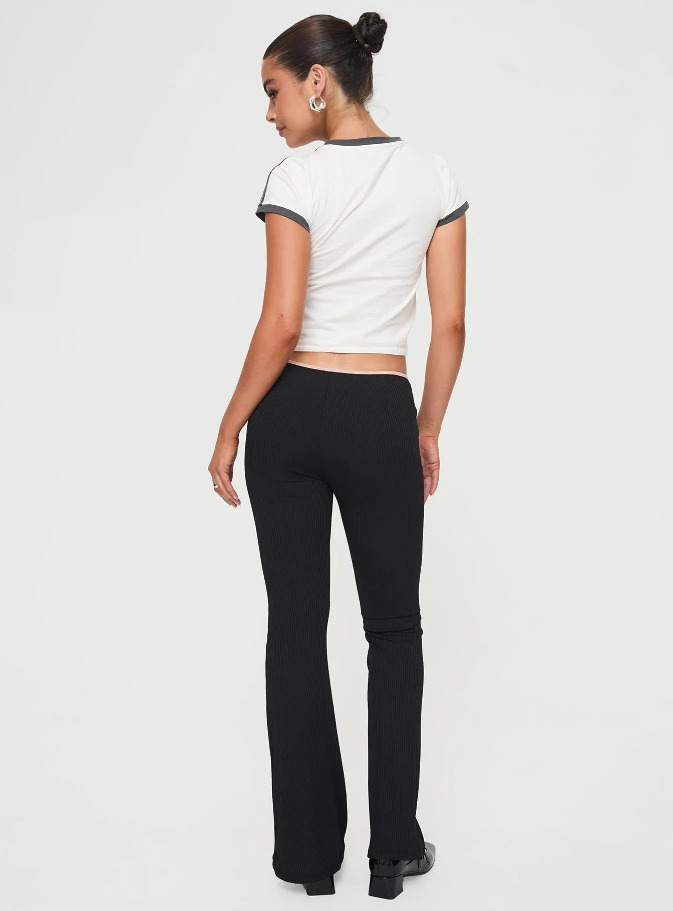 Matthias Rib Pants Black