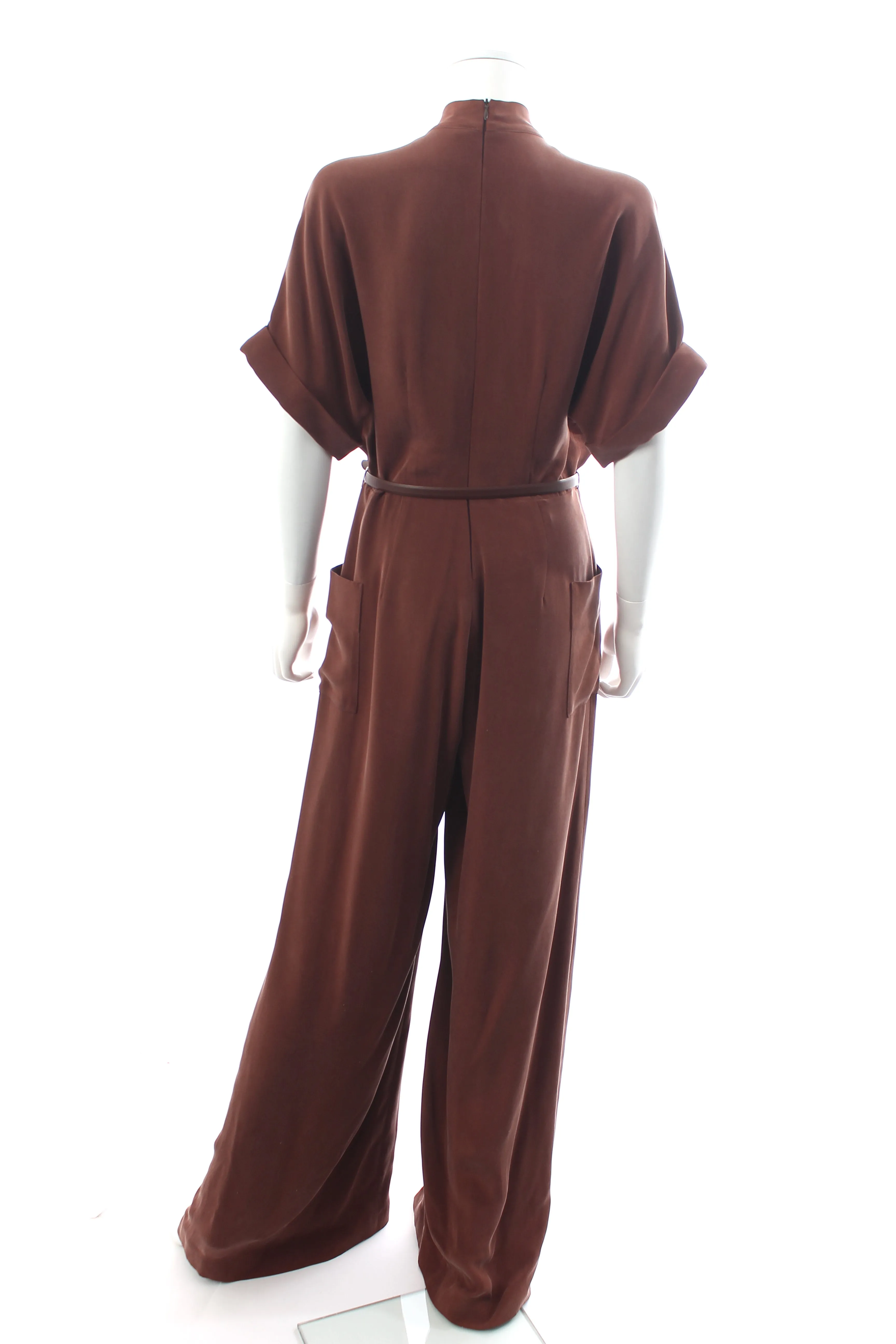 Max Mara Silk Pleated Jumpsuit