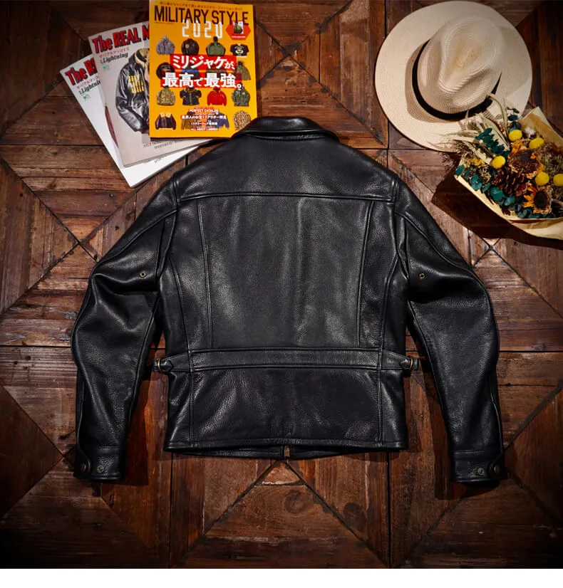 Men's 1930s Newsboy Leather Jacket Cowhide