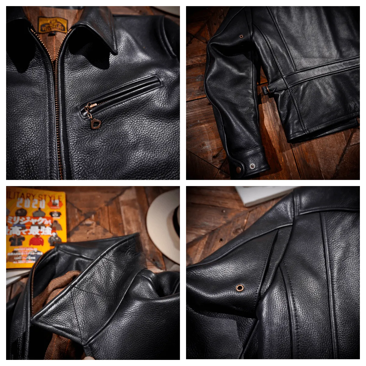 Men's 1930s Newsboy Leather Jacket Cowhide