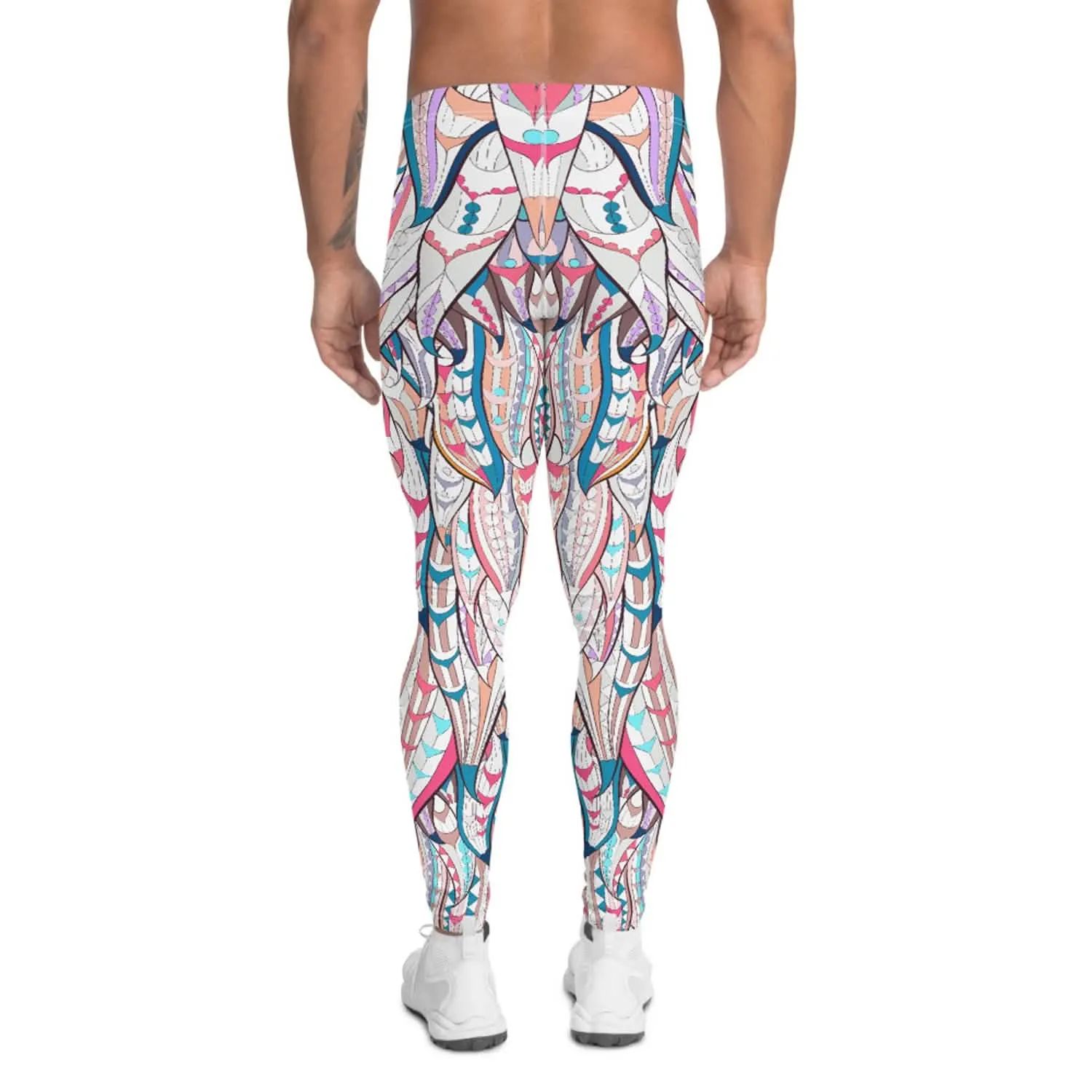 Men's Bohemian Feather Print Performance Tights