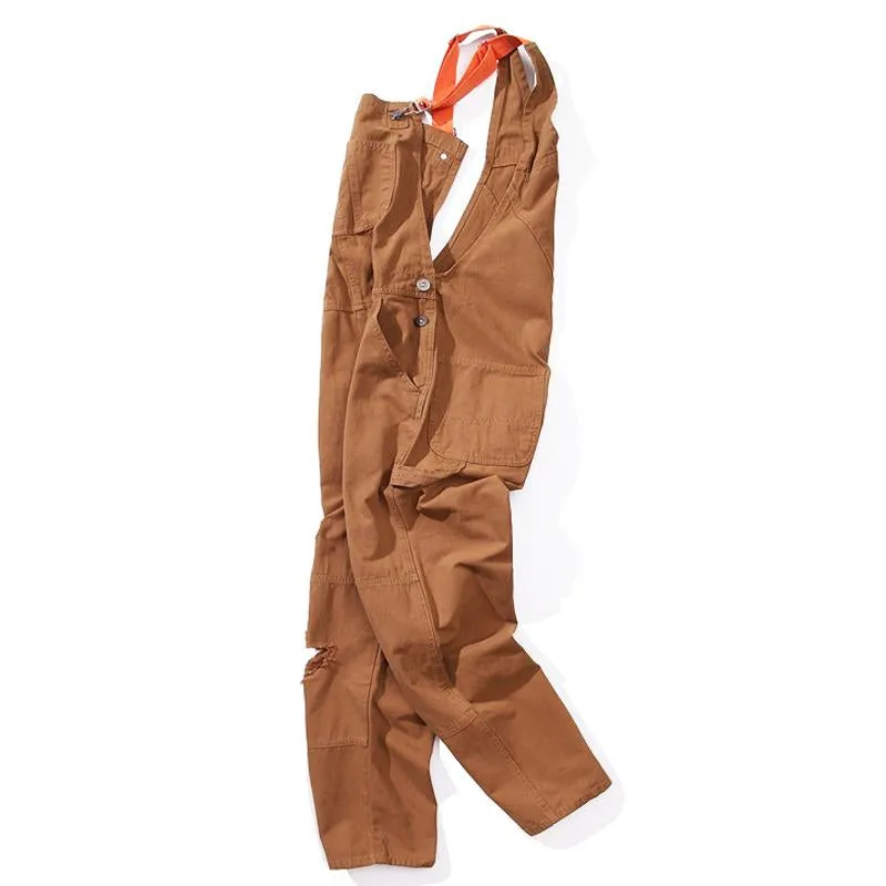 Men's Casual Vintage Loose Cargo Overalls 81819529Y