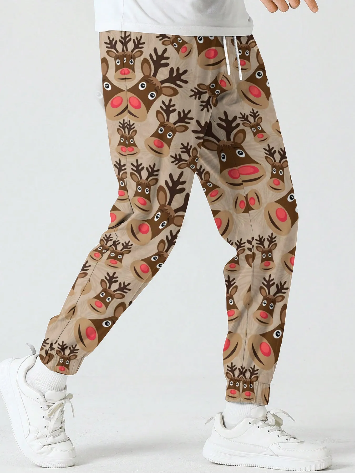 Men’s Christmas Printed Sweatpants – Festive Holiday Joggers with Snowman, Santa, and Reindeer Designs