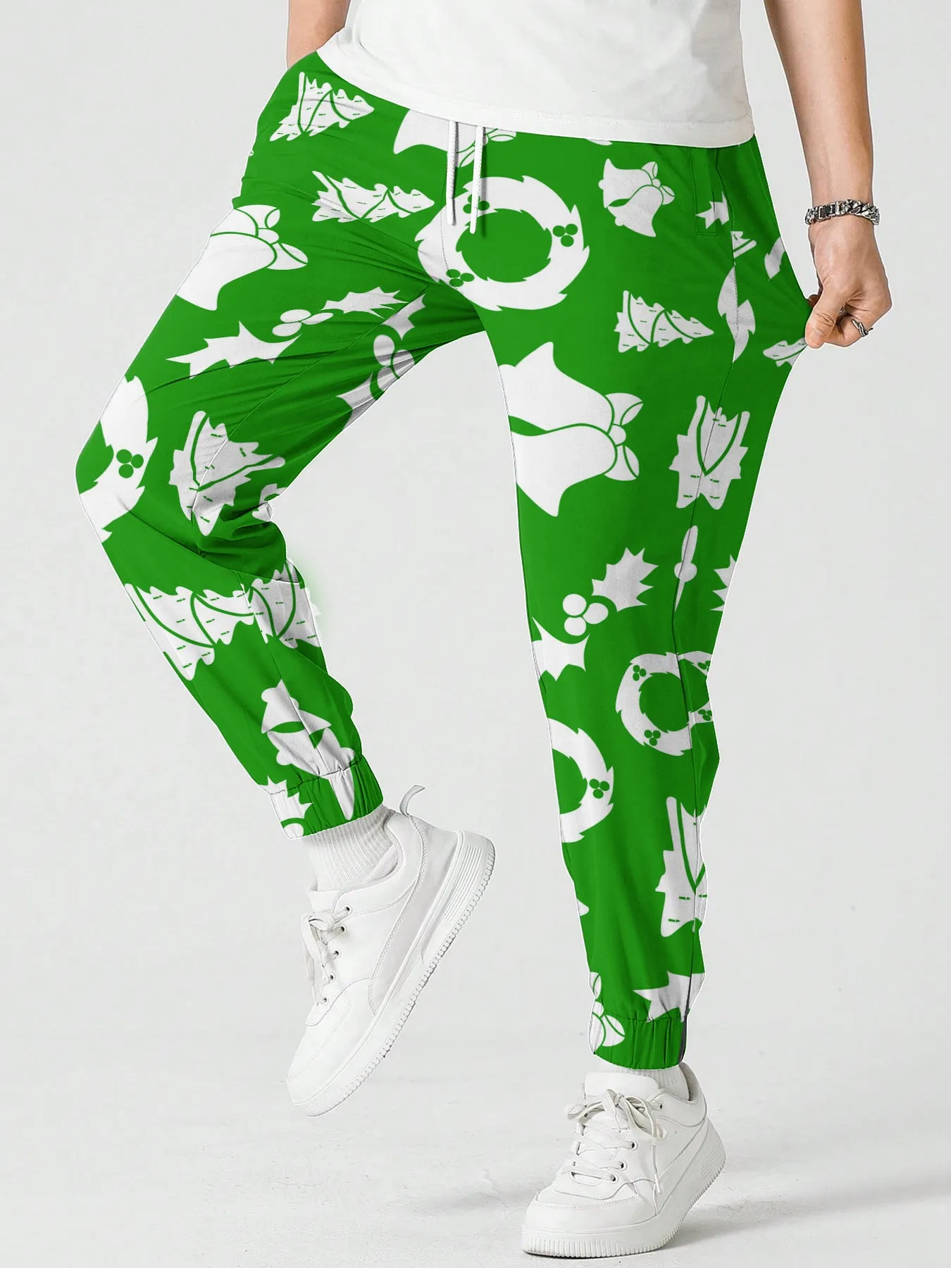 Men’s Christmas Printed Sweatpants – Festive Holiday Joggers with Snowman, Santa, and Reindeer Designs