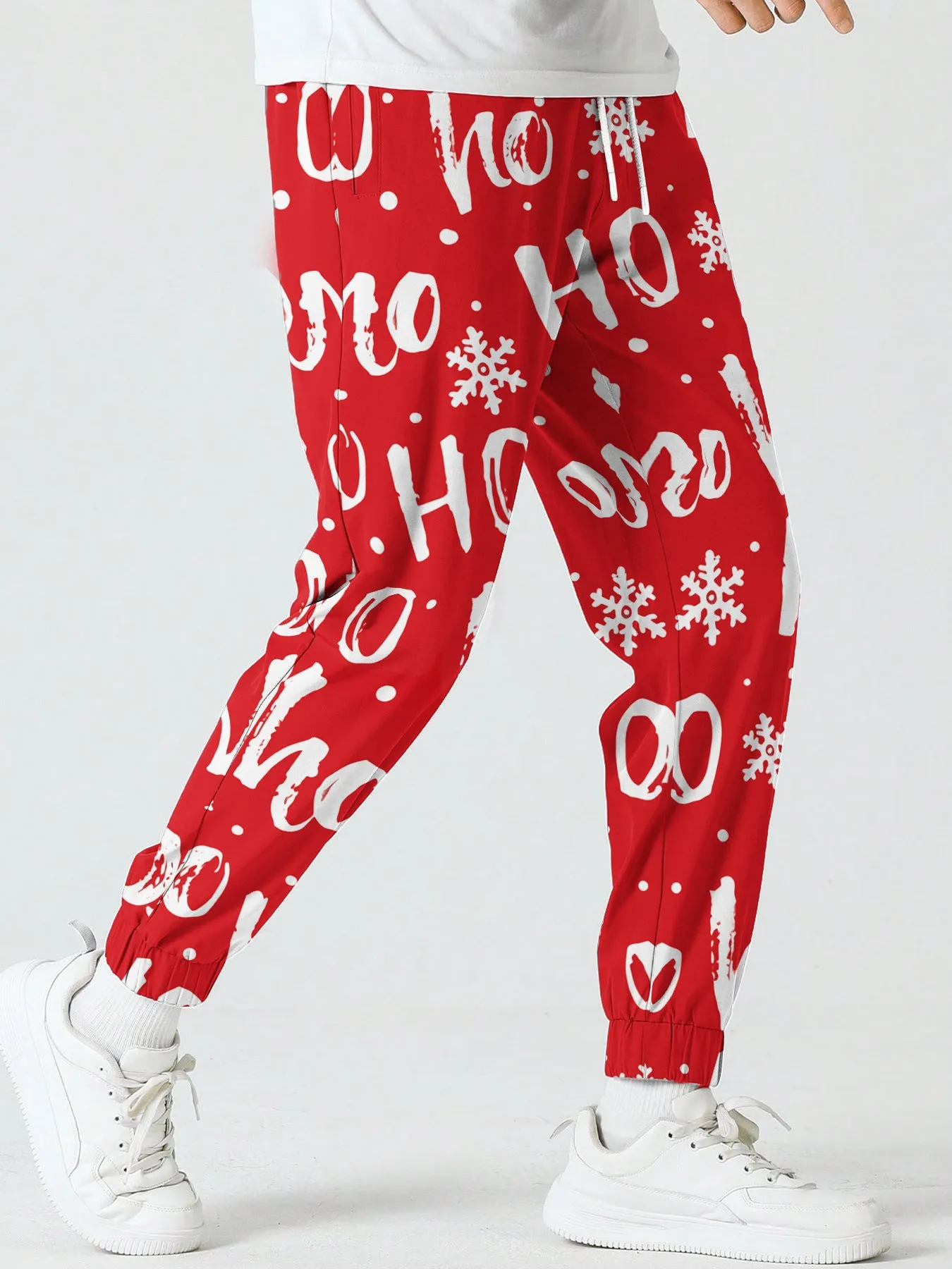 Men’s Christmas Printed Sweatpants – Festive Holiday Joggers with Snowman, Santa, and Reindeer Designs