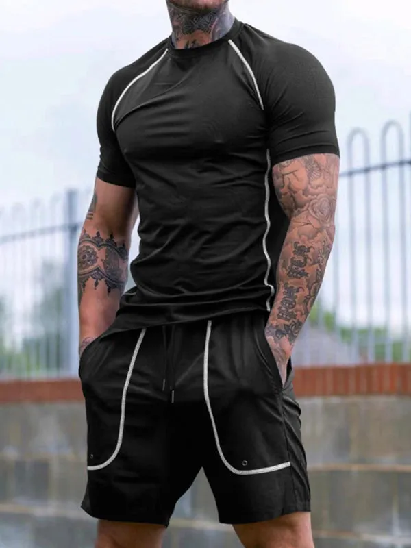 Men’s Gym Workout Set - Sporty Shorts & T-Shirts for Active Living